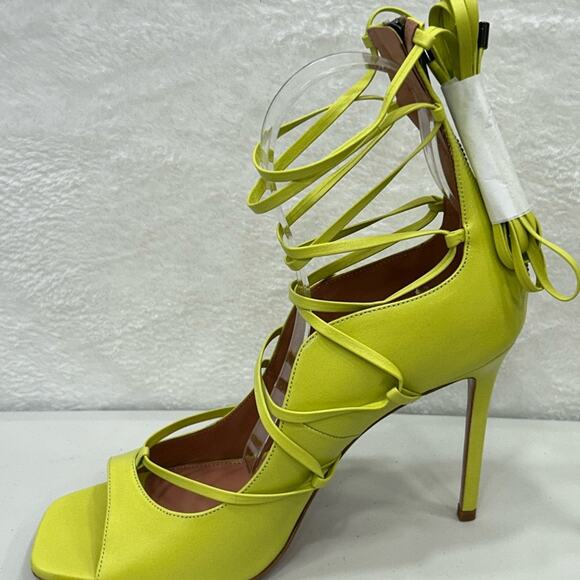 Lita by Ciara Solid Strappy Heel Acid Lime Stiletto Size 40/9.5 New In Box - Picture 5 of 11